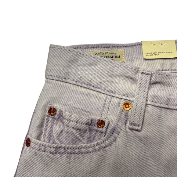 Levis Premium Womens 501 90s Denim Jeans 25 Purple Mid Rise Straight Loose New - Picture 6 of 15